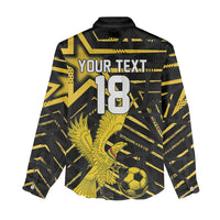 Custom Ghana Football Women Casual Shirt Golden Black Star Eagle Heritage