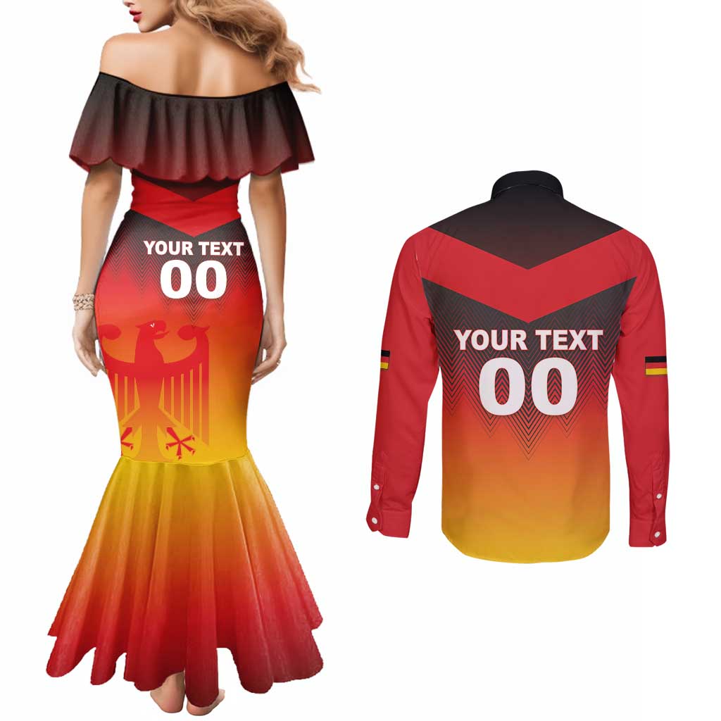 Custom Germany Football Couples Matching Mermaid Dress and Long Sleeve Button Shirt Special Flag Style