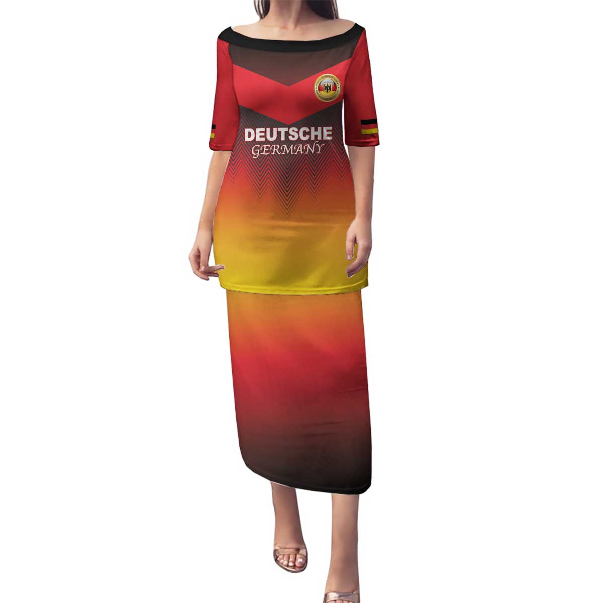 Custom Germany Football Family Matching Puletasi and Hawaiian Shirt Special Flag Style - Wonder Print Shop