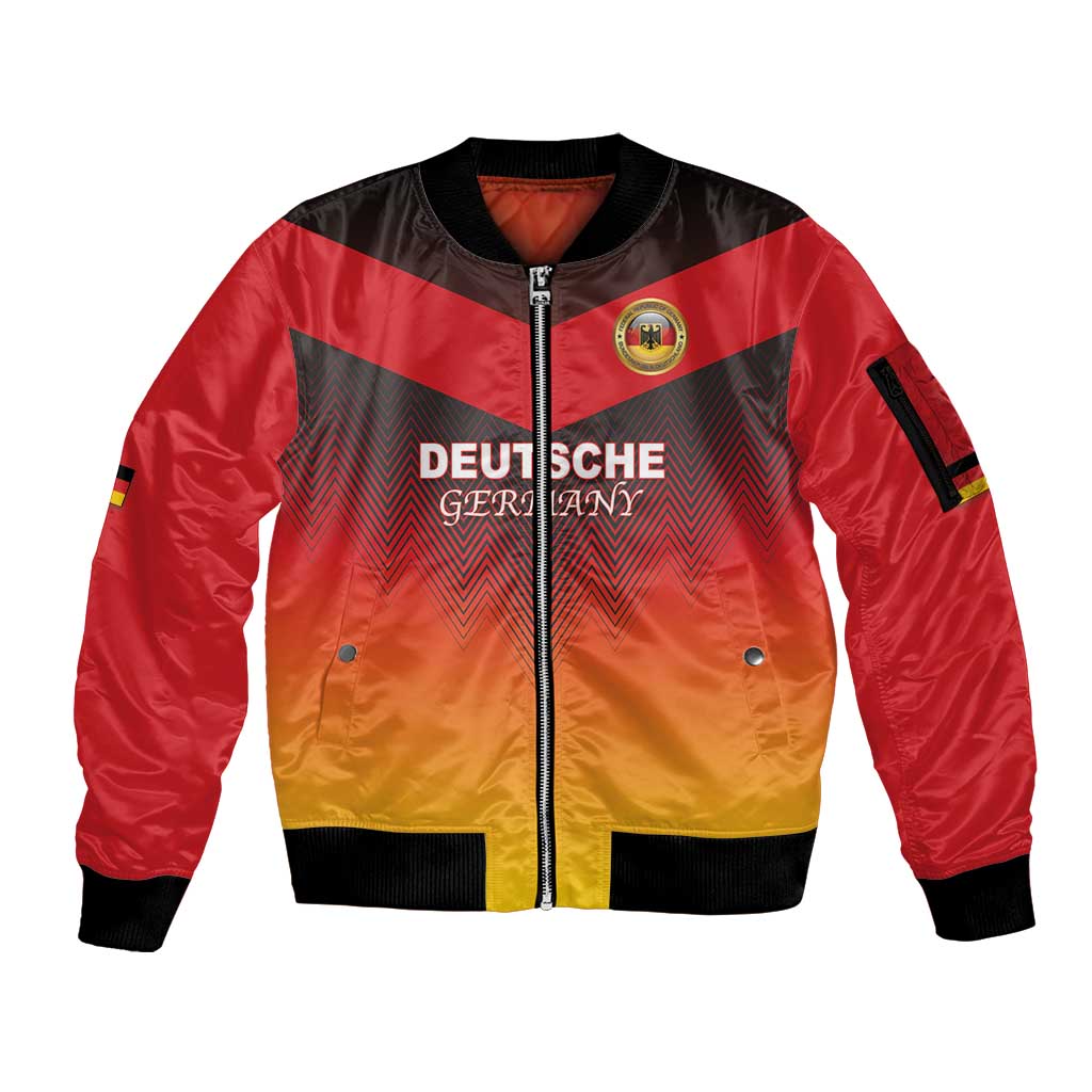 Custom Germany Football Sleeve Zip Bomber Jacket Special Flag Style - Wonder Print Shop