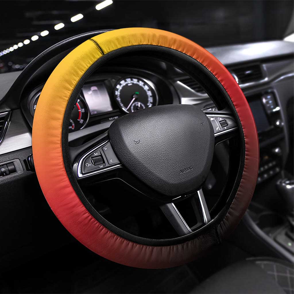 Germany Football Steering Wheel Cover Special Flag Style - Wonder Print Shop