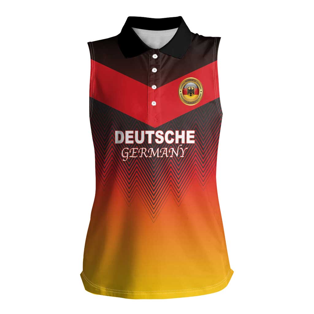 Custom Germany Football Women Sleeveless Polo Shirt Special Flag Style - Wonder Print Shop