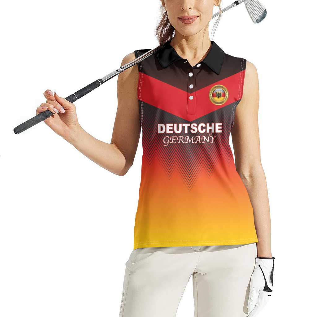 Custom Germany Football Women Sleeveless Polo Shirt Special Flag Style - Wonder Print Shop