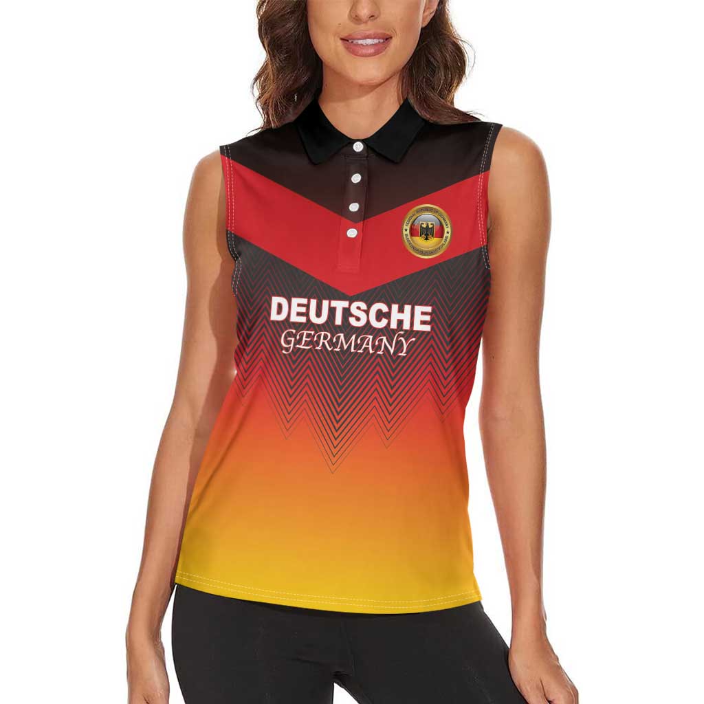 Custom Germany Football Women Sleeveless Polo Shirt Special Flag Style - Wonder Print Shop