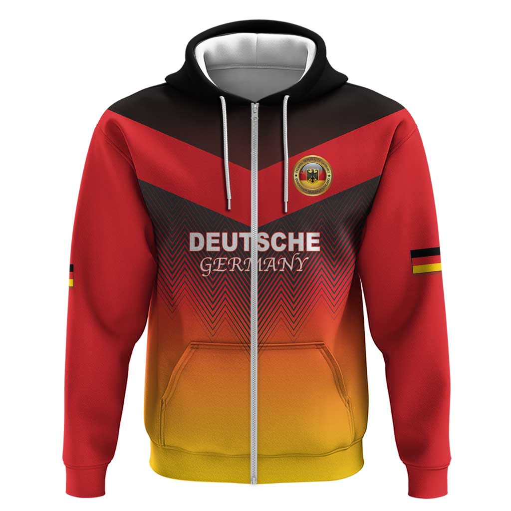 Custom Germany Football Zip Hoodie Special Flag Style - Wonder Print Shop
