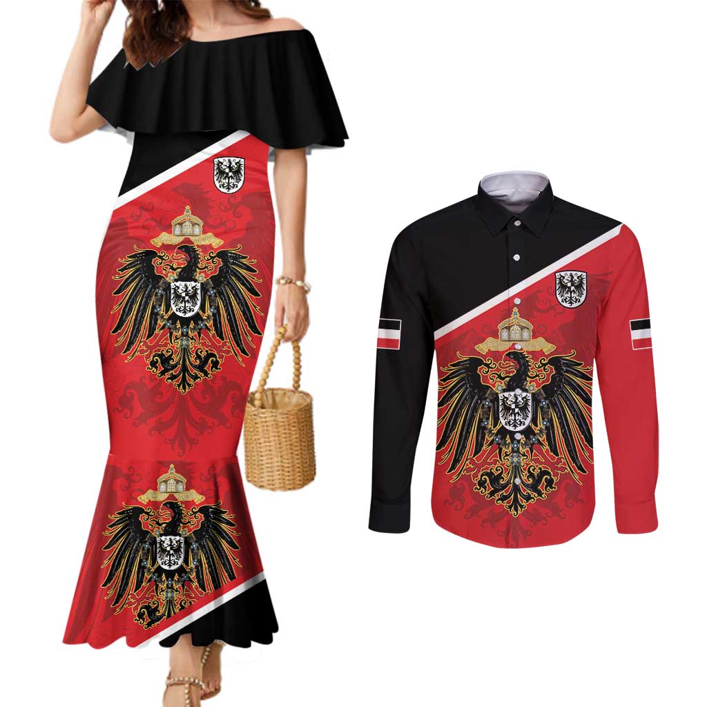 German Empire 1871-1918 Couples Matching Mermaid Dress and Long Sleeve Button Shirt Flag Color Inspiration - Wonder Print Shop