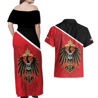 German Empire 1871-1918 Couples Matching Off Shoulder Maxi Dress and Hawaiian Shirt Flag Color Inspiration - Wonder Print Shop