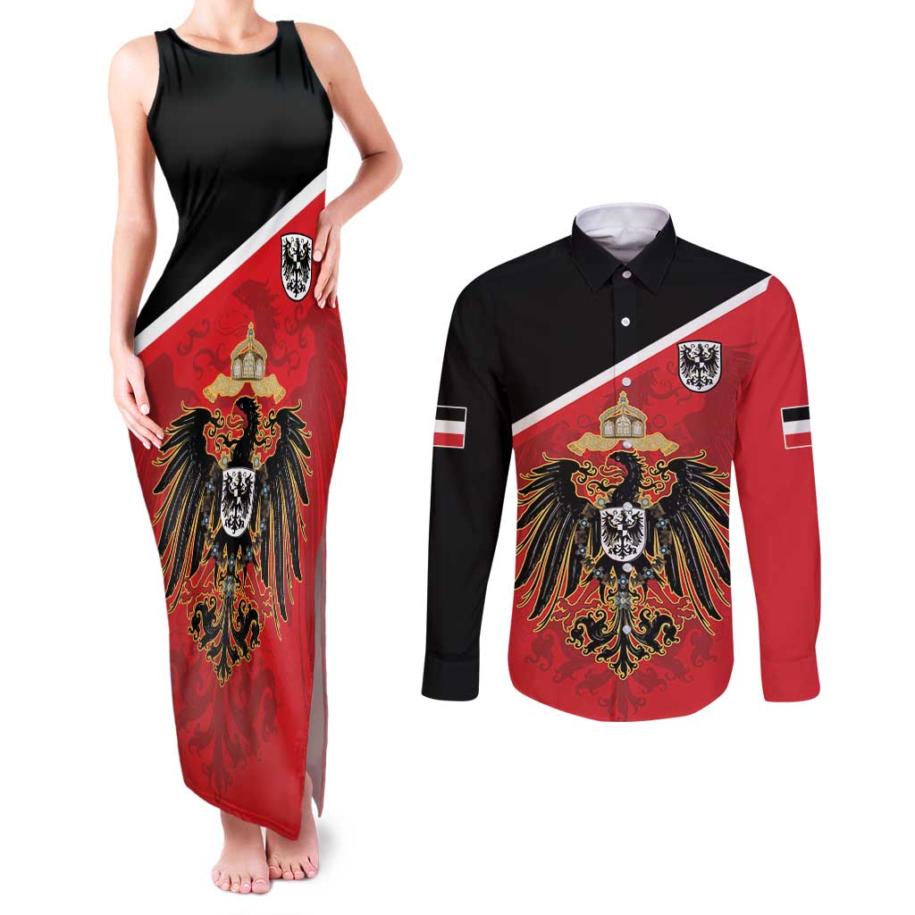 German Empire 1871-1918 Couples Matching Tank Maxi Dress and Long Sleeve Button Shirt Flag Color Inspiration - Wonder Print Shop