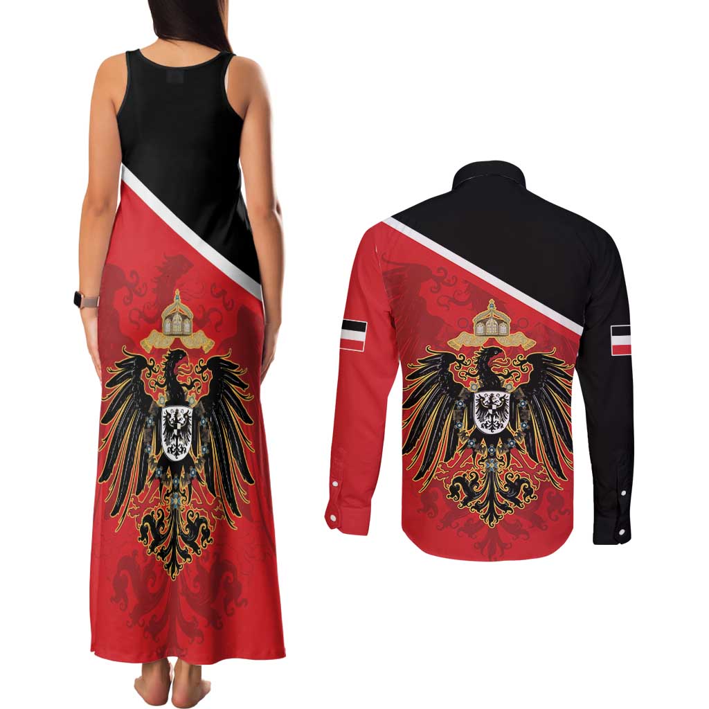 German Empire 1871-1918 Couples Matching Tank Maxi Dress and Long Sleeve Button Shirt Flag Color Inspiration - Wonder Print Shop