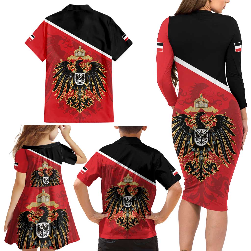 German Empire 1871-1918 Family Matching Long Sleeve Bodycon Dress and Hawaiian Shirt Flag Color Inspiration - Wonder Print Shop