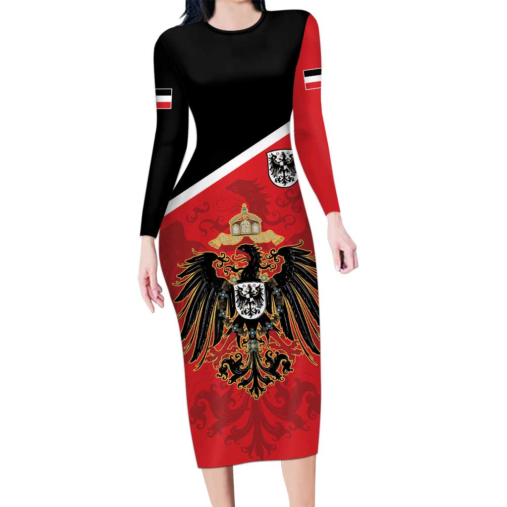 German Empire 1871-1918 Family Matching Long Sleeve Bodycon Dress and Hawaiian Shirt Flag Color Inspiration - Wonder Print Shop