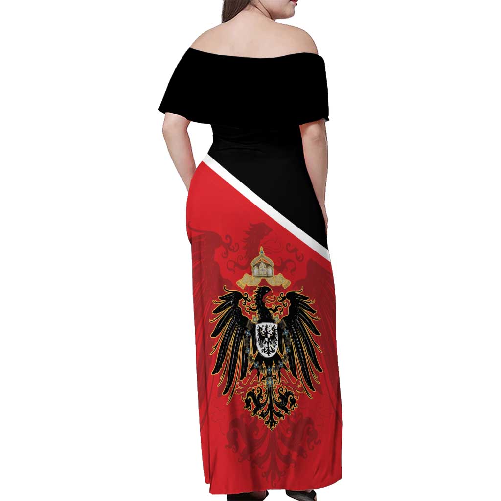 German Empire 1871-1918 Family Matching Off Shoulder Maxi Dress and Hawaiian Shirt Flag Color Inspiration - Wonder Print Shop