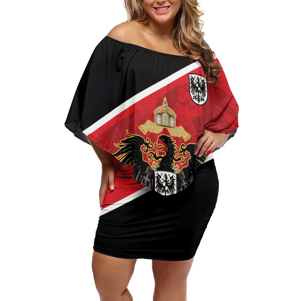 German Empire 1871-1918 Family Matching Off Shoulder Short Dress and Hawaiian Shirt Flag Color Inspiration - Wonder Print Shop