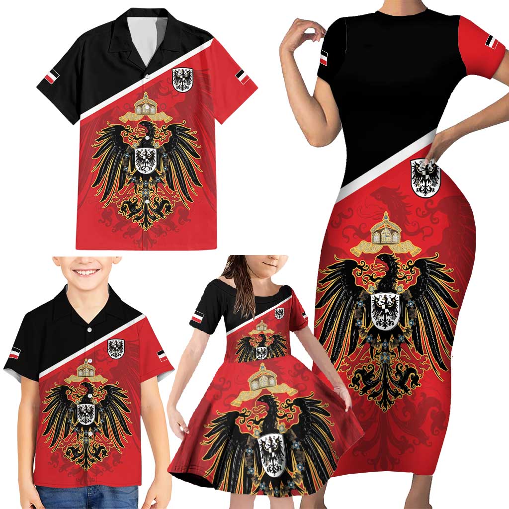 German Empire 1871-1918 Family Matching Short Sleeve Bodycon Dress and Hawaiian Shirt Flag Color Inspiration - Wonder Print Shop