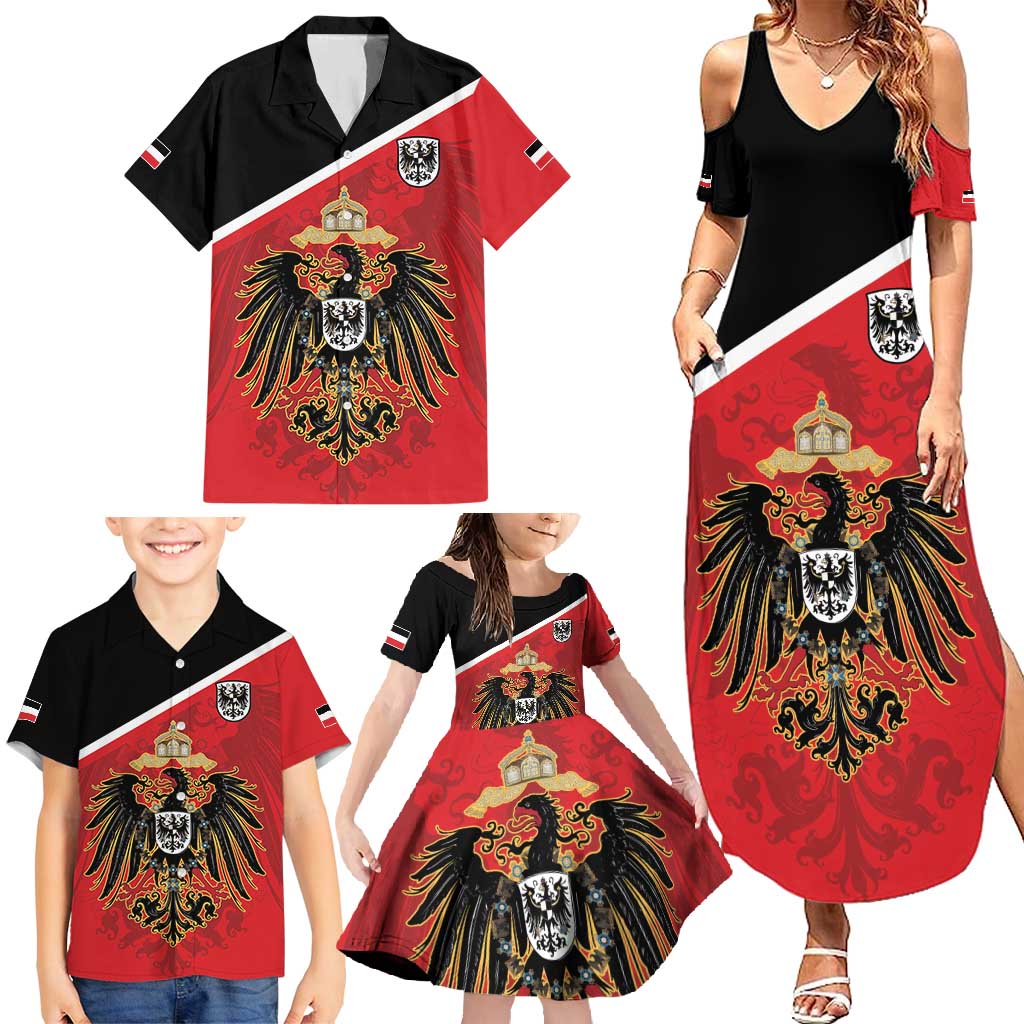 German Empire 1871-1918 Family Matching Summer Maxi Dress and Hawaiian Shirt Flag Color Inspiration - Wonder Print Shop