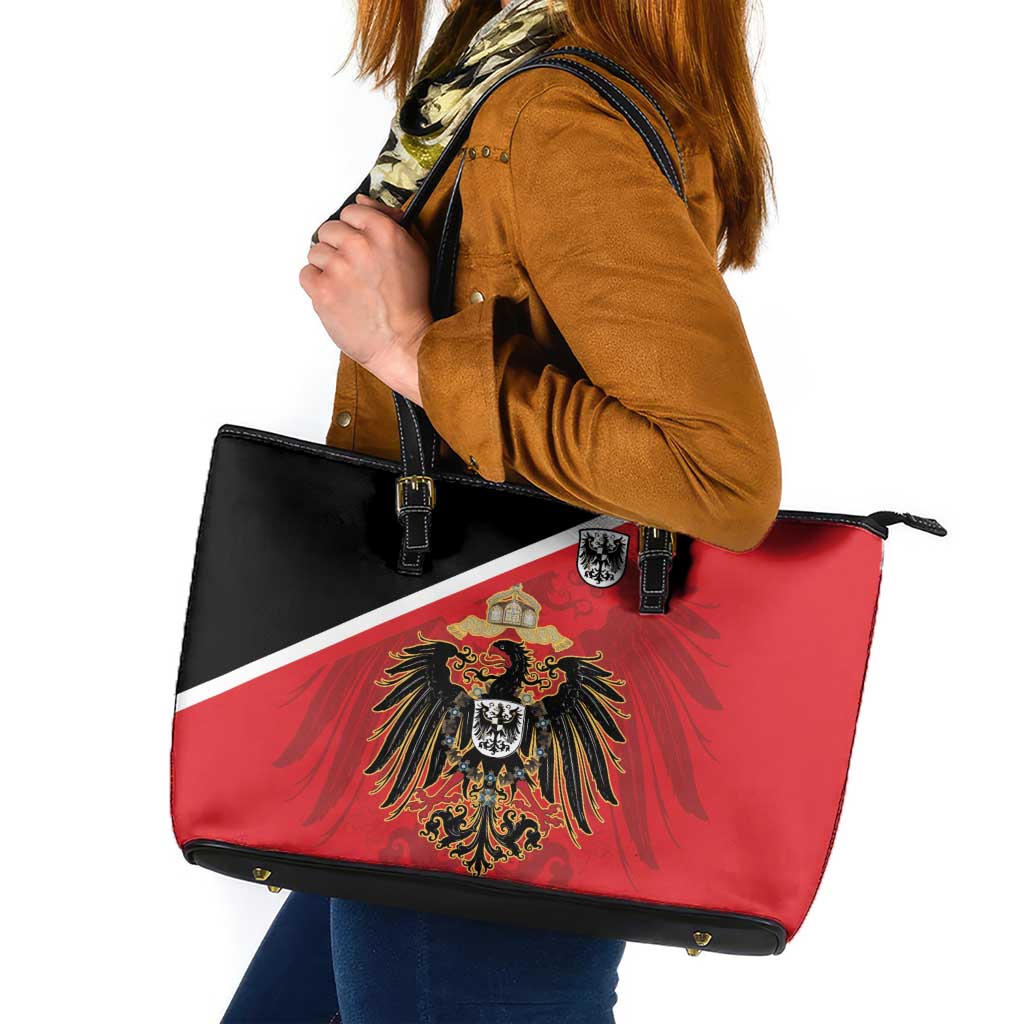 German Empire 1871-1918 Leather Tote Bag Flag Color Inspiration - Wonder Print Shop