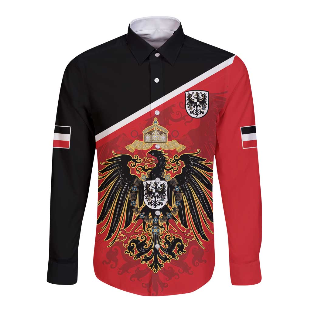 German Empire 1871-1918 Long Sleeve Button Shirt Flag Color Inspiration - Wonder Print Shop