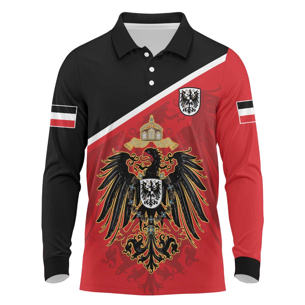 German Empire 1871-1918 Long Sleeve Polo Shirt Flag Color Inspiration - Wonder Print Shop