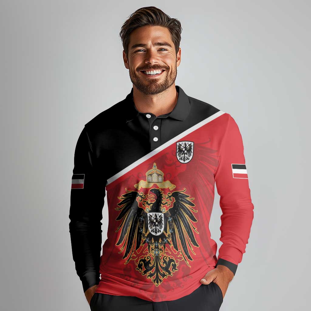 German Empire 1871-1918 Long Sleeve Polo Shirt Flag Color Inspiration - Wonder Print Shop