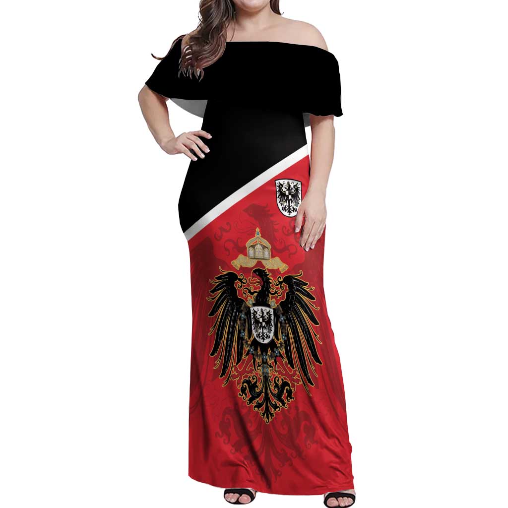 German Empire 1871-1918 Off Shoulder Maxi Dress Flag Color Inspiration - Wonder Print Shop