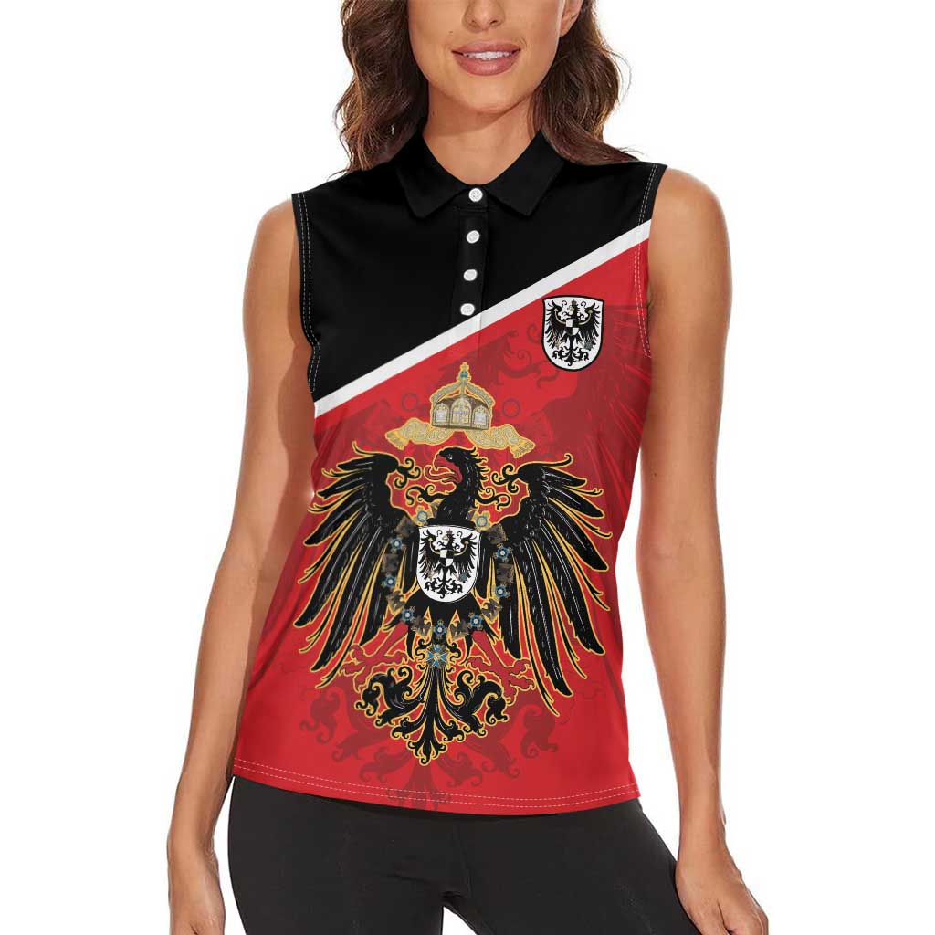 German Empire 1871-1918 Women Sleeveless Polo Shirt Flag Color Inspiration - Wonder Print Shop
