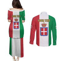 Personalized Italian Empire 1882-1960 Couples Matching Puletasi and Long Sleeve Button Shirt Flag Color Inspiration - Wonder Print Shop