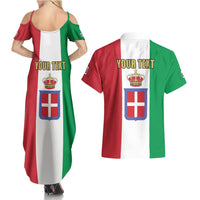 Personalized Italian Empire 1882-1960 Couples Matching Summer Maxi Dress and Hawaiian Shirt Flag Color Inspiration - Wonder Print Shop