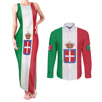 Personalized Italian Empire 1882-1960 Couples Matching Tank Maxi Dress and Long Sleeve Button Shirt Flag Color Inspiration - Wonder Print Shop