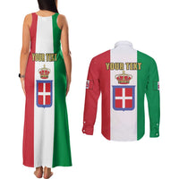 Personalized Italian Empire 1882-1960 Couples Matching Tank Maxi Dress and Long Sleeve Button Shirt Flag Color Inspiration - Wonder Print Shop