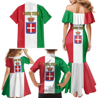 Personalized Italian Empire 1882-1960 Family Matching Mermaid Dress and Hawaiian Shirt Flag Color Inspiration - Wonder Print Shop