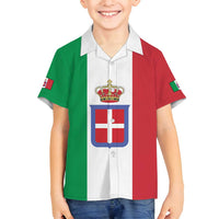 Personalized Italian Empire 1882-1960 Family Matching Off Shoulder Maxi Dress and Hawaiian Shirt Flag Color Inspiration - Wonder Print Shop