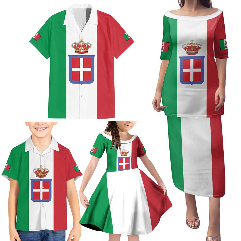 Personalized Italian Empire 1882-1960 Family Matching Puletasi and Hawaiian Shirt Flag Color Inspiration - Wonder Print Shop