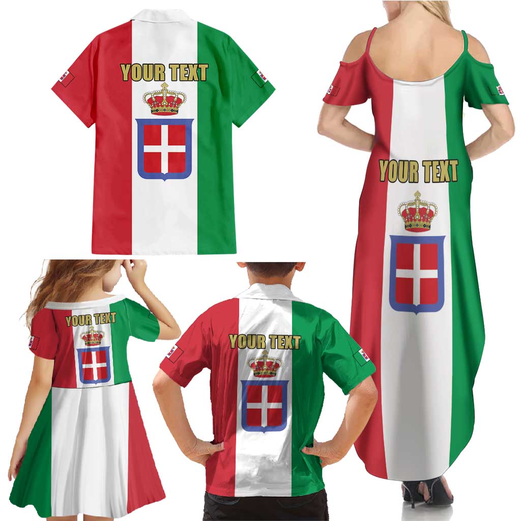 Personalized Italian Empire 1882-1960 Family Matching Summer Maxi Dress and Hawaiian Shirt Flag Color Inspiration - Wonder Print Shop