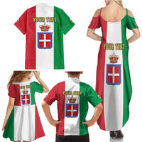 Personalized Italian Empire 1882-1960 Family Matching Summer Maxi Dress and Hawaiian Shirt Flag Color Inspiration - Wonder Print Shop