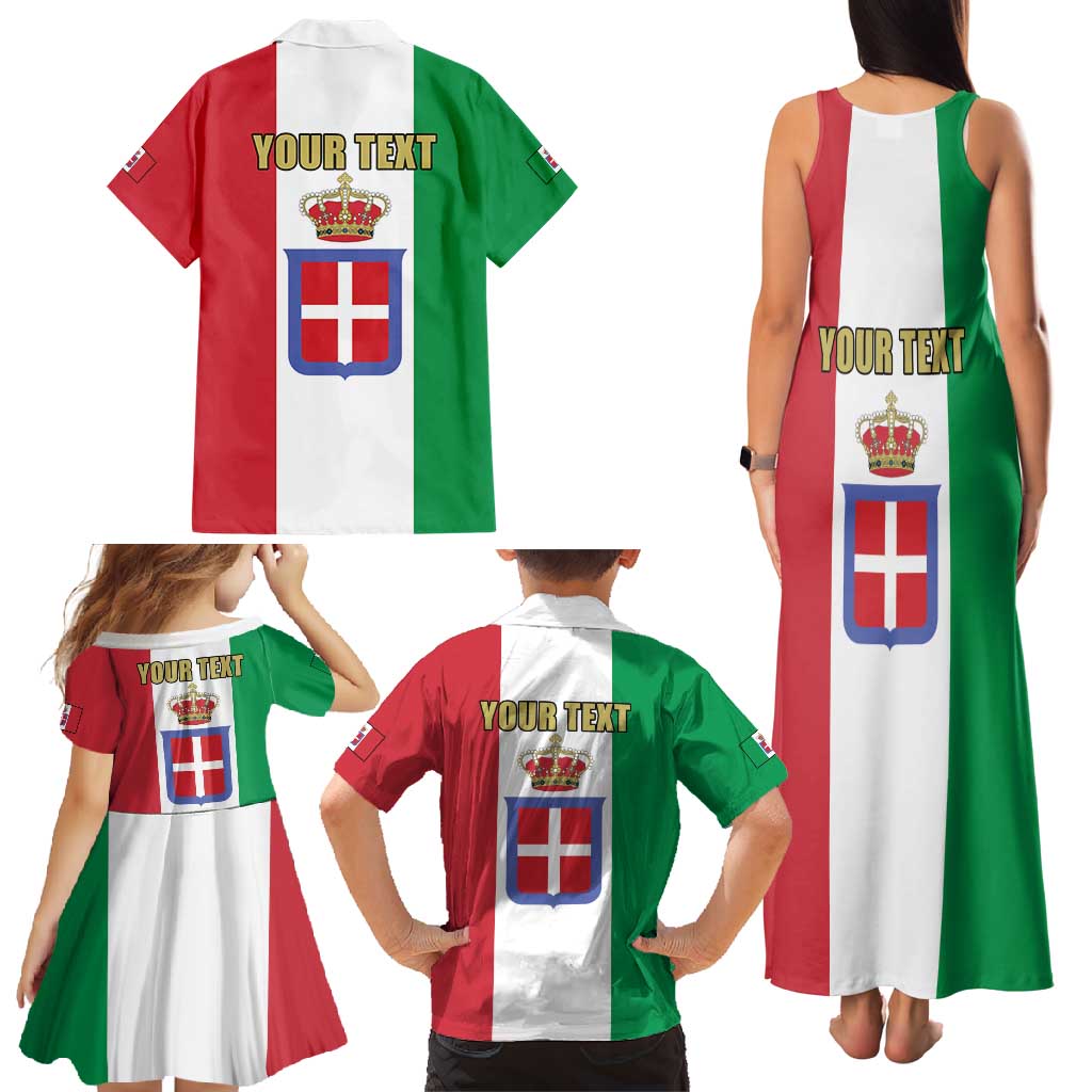 Personalized Italian Empire 1882-1960 Family Matching Tank Maxi Dress and Hawaiian Shirt Flag Color Inspiration - Wonder Print Shop