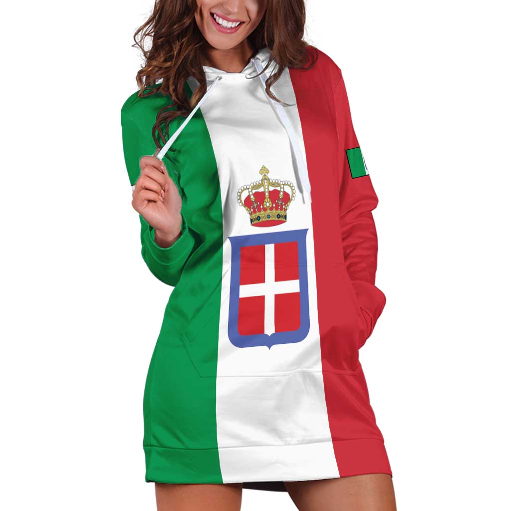 Personalized Italian Empire 1882-1960 Hoodie Dress Flag Color Inspiration - Wonder Print Shop
