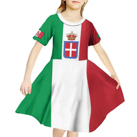 Personalized Italian Empire 1882-1960 Kid Short Sleeve Dress Flag Color Inspiration - Wonder Print Shop