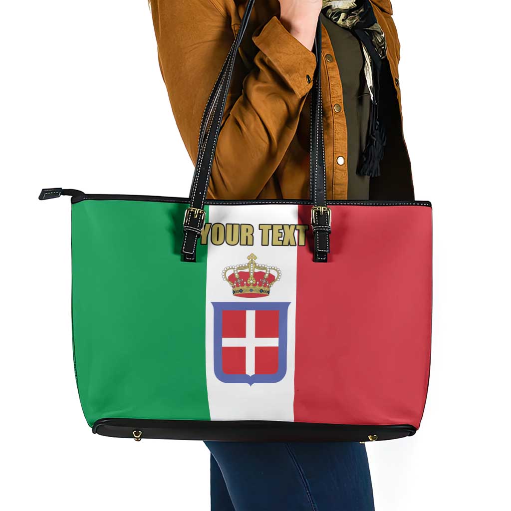 Personalized Italian Empire 1882-1960 Leather Tote Bag Flag Color Inspiration - Wonder Print Shop