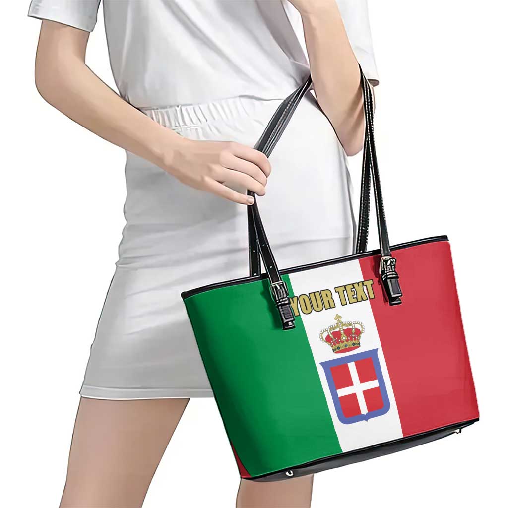 Personalized Italian Empire 1882-1960 Leather Tote Bag Flag Color Inspiration - Wonder Print Shop