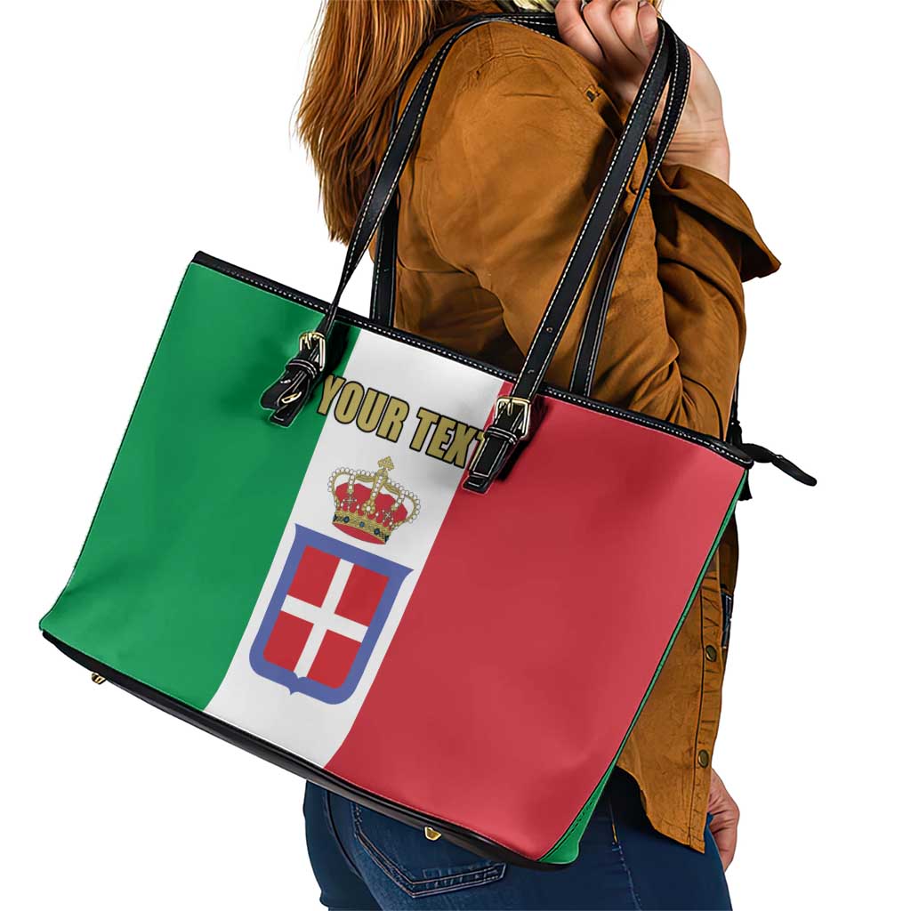 Personalized Italian Empire 1882-1960 Leather Tote Bag Flag Color Inspiration - Wonder Print Shop