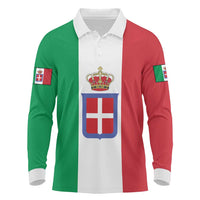 Personalized Italian Empire 1882-1960 Long Sleeve Polo Shirt Flag Color Inspiration - Wonder Print Shop