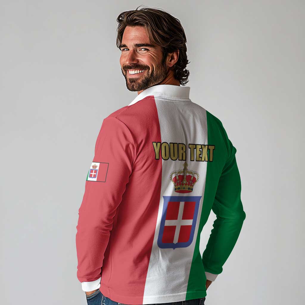 Personalized Italian Empire 1882-1960 Long Sleeve Polo Shirt Flag Color Inspiration - Wonder Print Shop
