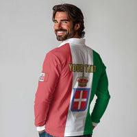 Personalized Italian Empire 1882-1960 Long Sleeve Polo Shirt Flag Color Inspiration - Wonder Print Shop