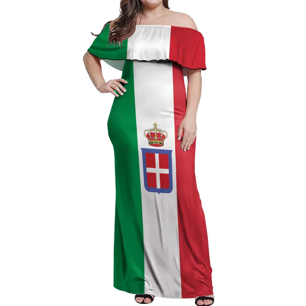 Personalized Italian Empire 1882-1960 Off Shoulder Maxi Dress Flag Color Inspiration - Wonder Print Shop