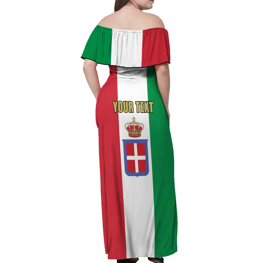 Personalized Italian Empire 1882-1960 Off Shoulder Maxi Dress Flag Color Inspiration - Wonder Print Shop