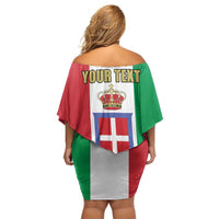 Personalized Italian Empire 1882-1960 Off Shoulder Short Dress Flag Color Inspiration - Wonder Print Shop