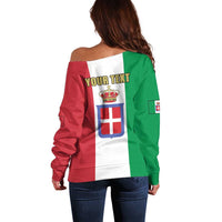 Personalized Italian Empire 1882-1960 Off Shoulder Sweater Flag Color Inspiration - Wonder Print Shop