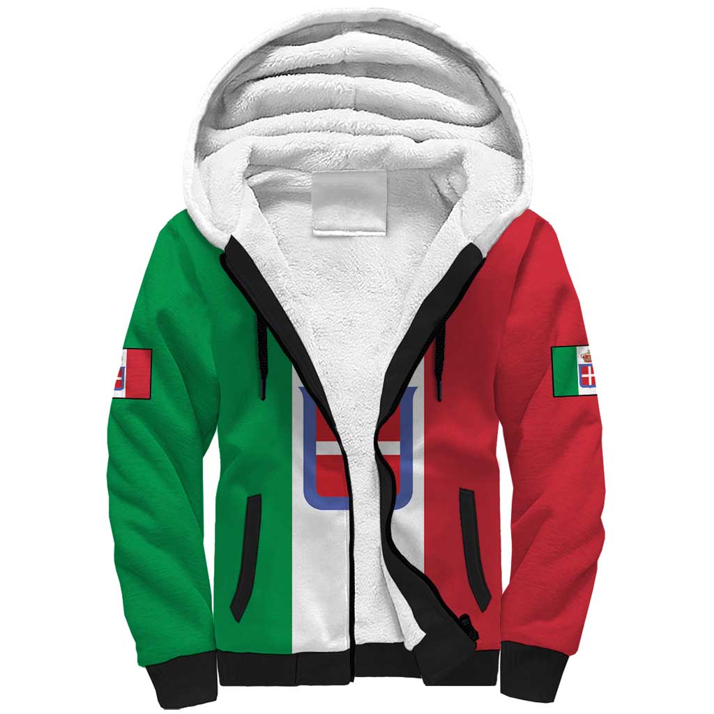 Personalized Italian Empire 1882-1960 Sherpa Hoodie Flag Color Inspiration - Wonder Print Shop