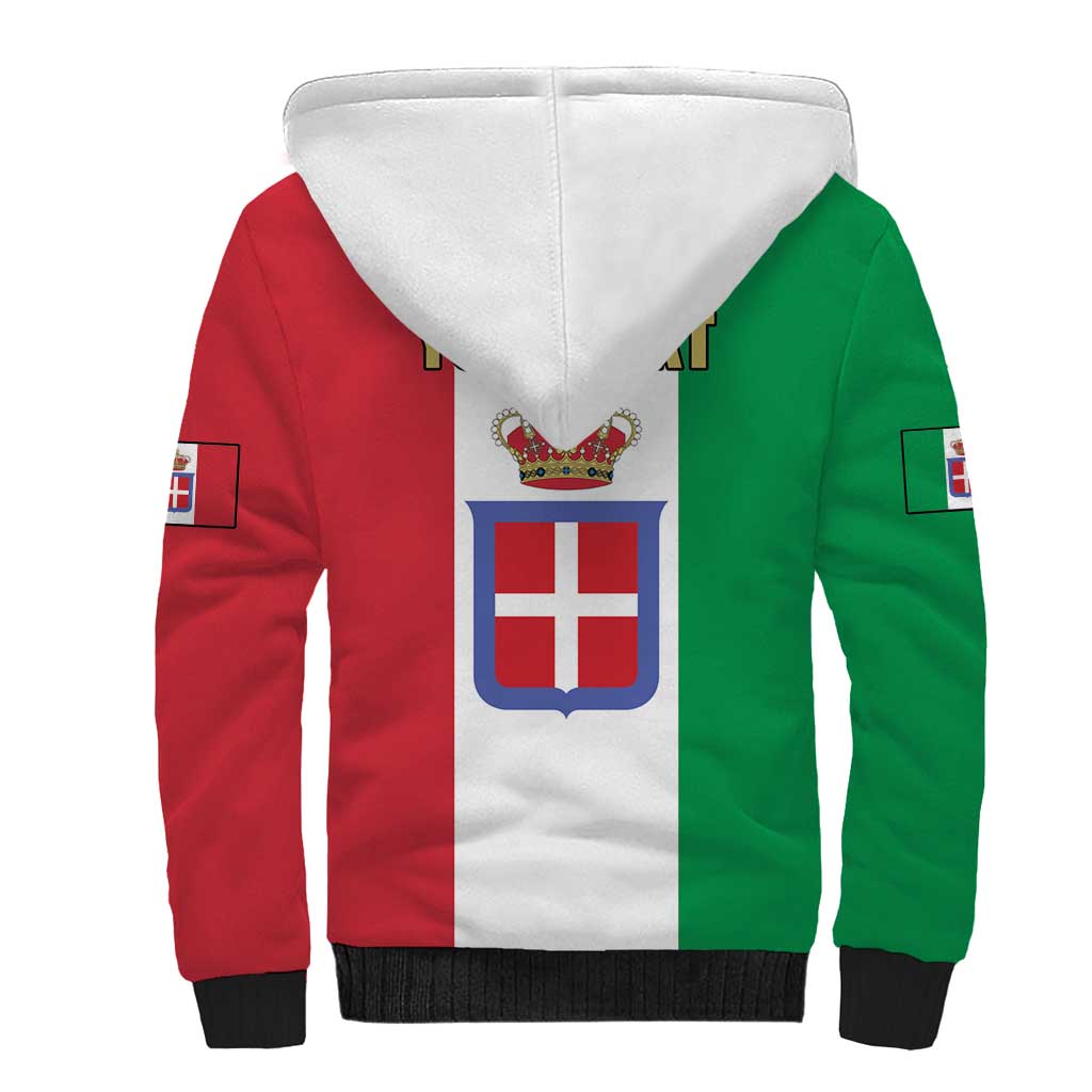 Personalized Italian Empire 1882-1960 Sherpa Hoodie Flag Color Inspiration - Wonder Print Shop