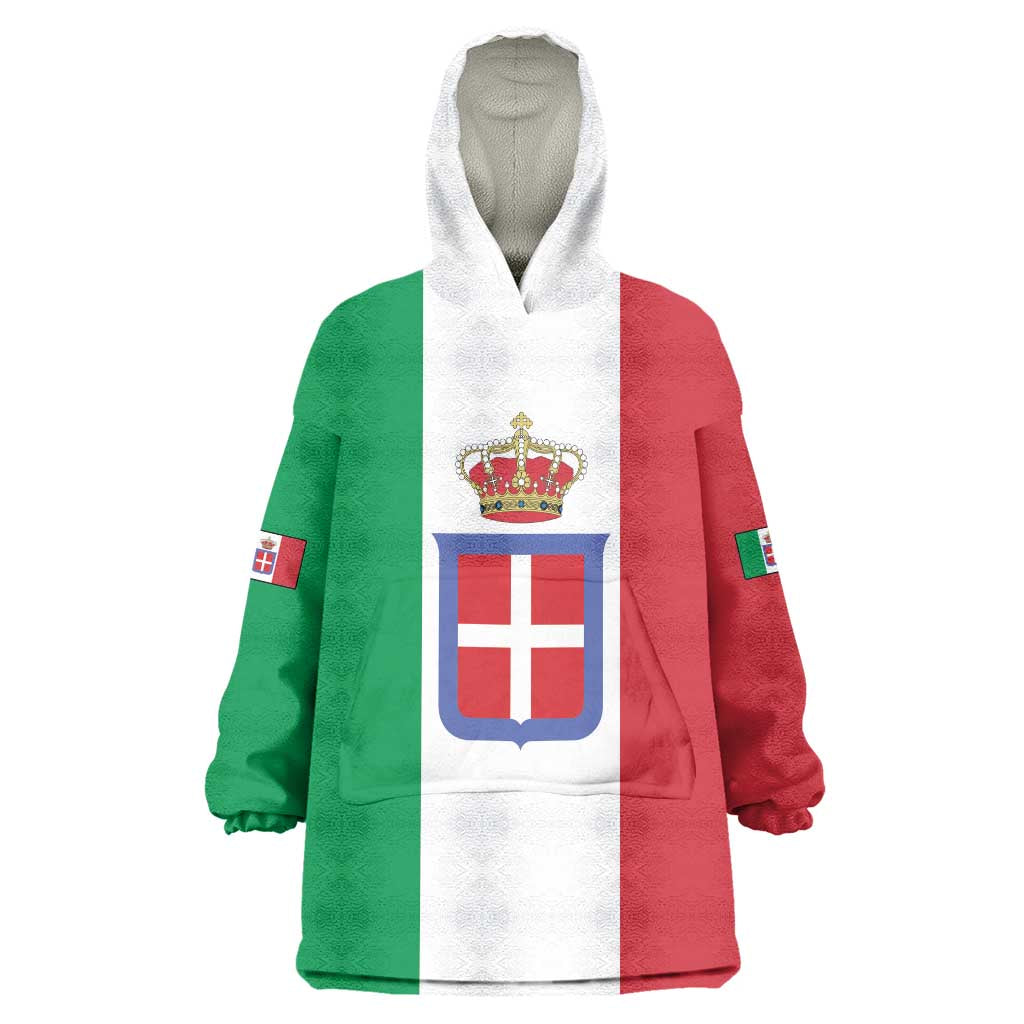 Personalized Italian Empire 1882-1960 Wearable Blanket Hoodie Flag Color Inspiration - Wonder Print Shop